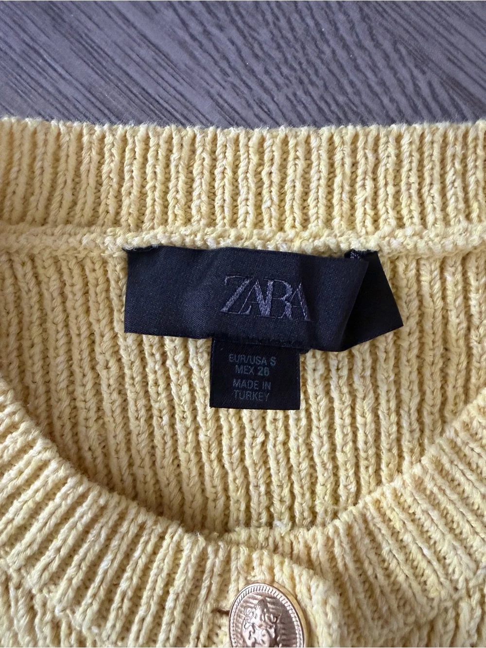 Zara Pale Yellow Sleeveless Knit Cardigan Vest